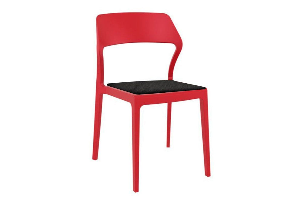 Hospitality Plus Snow Indoor Outdoor Chair-red black vinyl cushion 