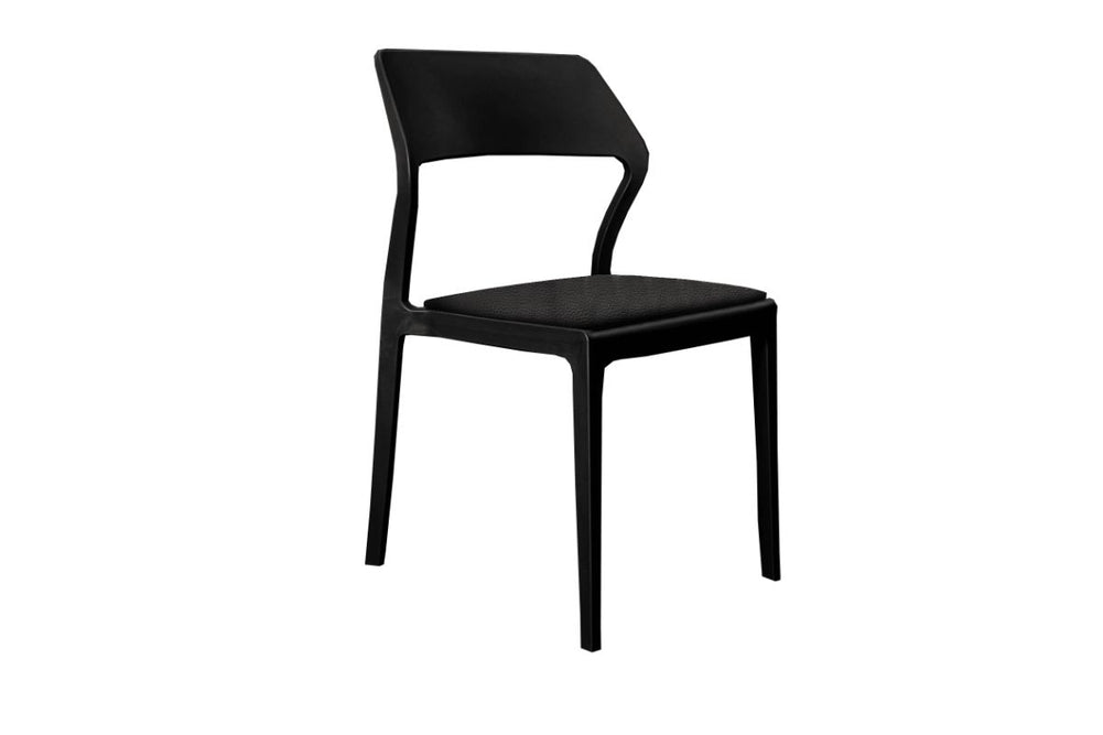 Hospitality Plus Snow Indoor Outdoor Chair-black black vinyl cushion 