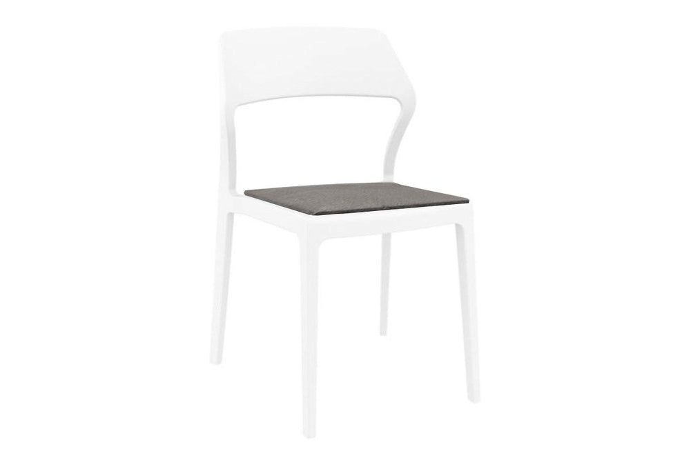 Hospitality Plus Snow Indoor Outdoor Chair-white anthracite cushion 