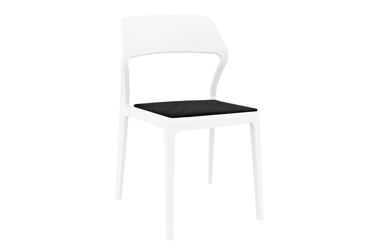 Hospitality Plus Snow Indoor Outdoor Chair Hospitality Plus white black vinyl cushion 