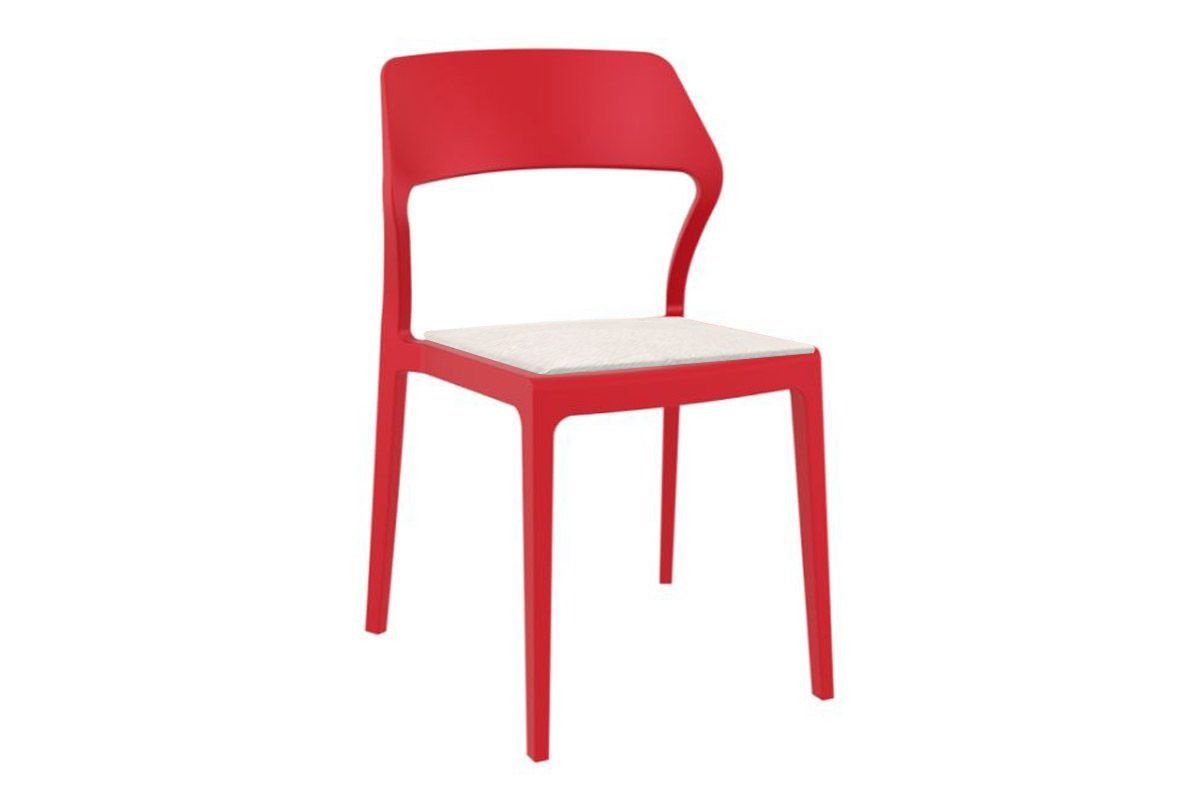 Hospitality Plus Snow Indoor Outdoor Chair Hospitality Plus red metallic white cushion 