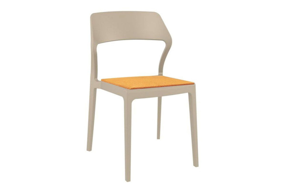 Hospitality Plus Snow Indoor Outdoor Chair-taupe orange cushion 