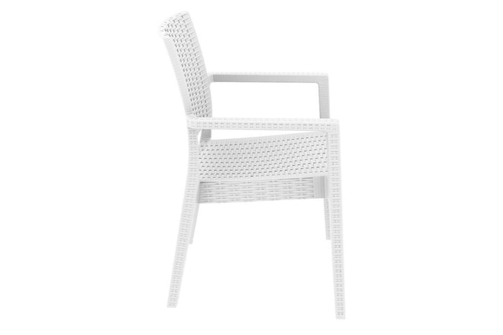 Hospitality Plus Ibiza Lounge Cafe Chair - Stackable Armchair-white  