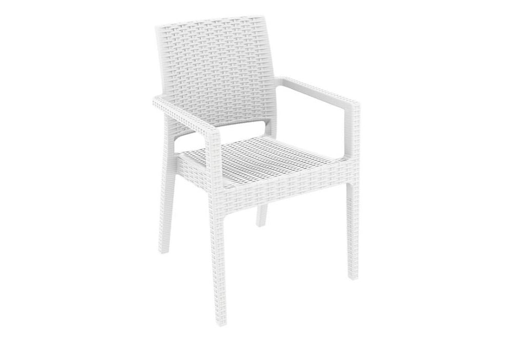 Hospitality Plus Ibiza Lounge Cafe Chair - Stackable Armchair-white  