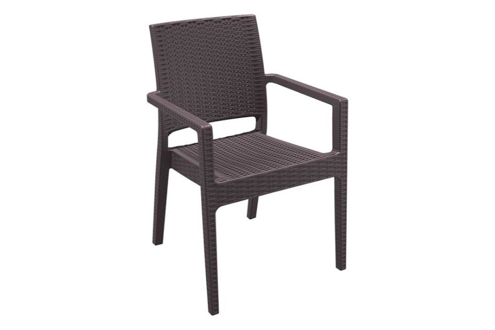 Hospitality Plus Ibiza Lounge Cafe Chair - Stackable Armchair-chocolate  