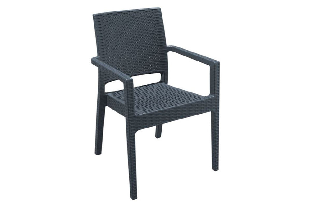 Hospitality Plus Ibiza Lounge Cafe Chair - Stackable Armchair-anthracite  