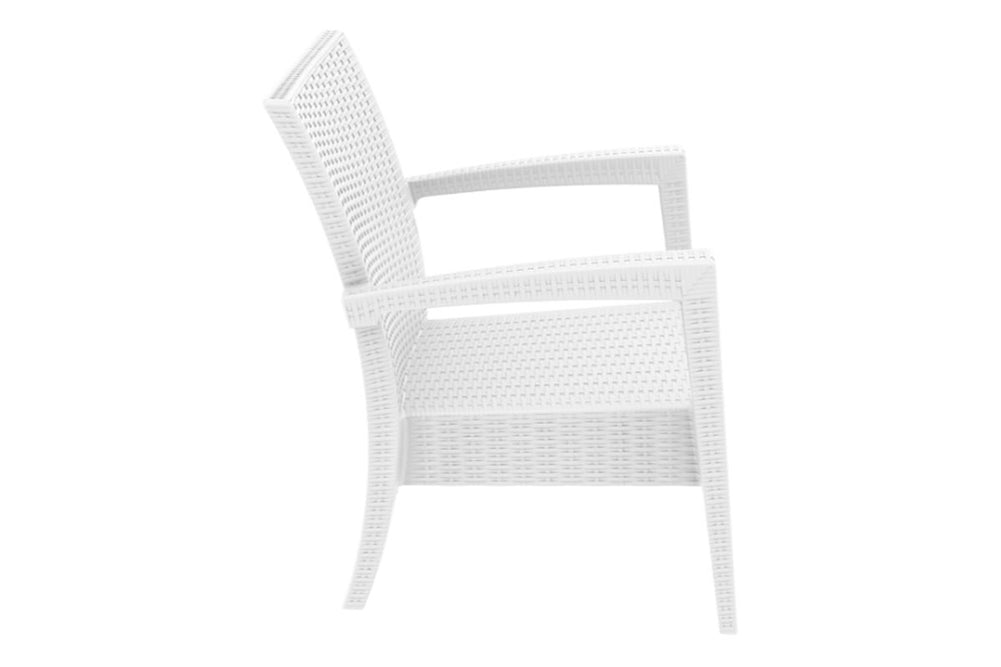 Hospitality Plus Tequila Lounge Chair - Stackable Outdoor Cafe Armchair-white beige 