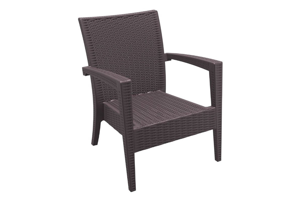 Hospitality Plus Tequila Lounge Chair - Stackable Outdoor Cafe Armchair-chocolate none 