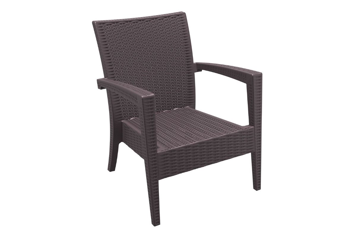 Hospitality Plus Tequila Lounge Chair - Stackable Outdoor Cafe Armchair Hospitality Plus chocolate none 