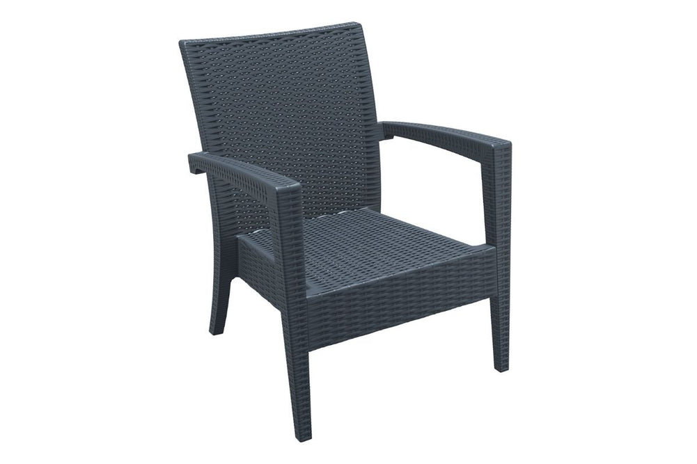 Hospitality Plus Tequila Lounge Chair - Stackable Outdoor Cafe Armchair-anthracite none 