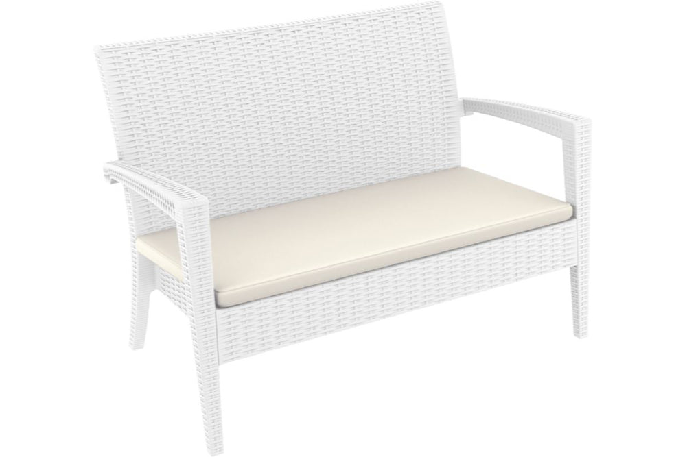 Hospitality Plus Tequila Lounge Sofa - Stackable Outdoor Chair-white beige 