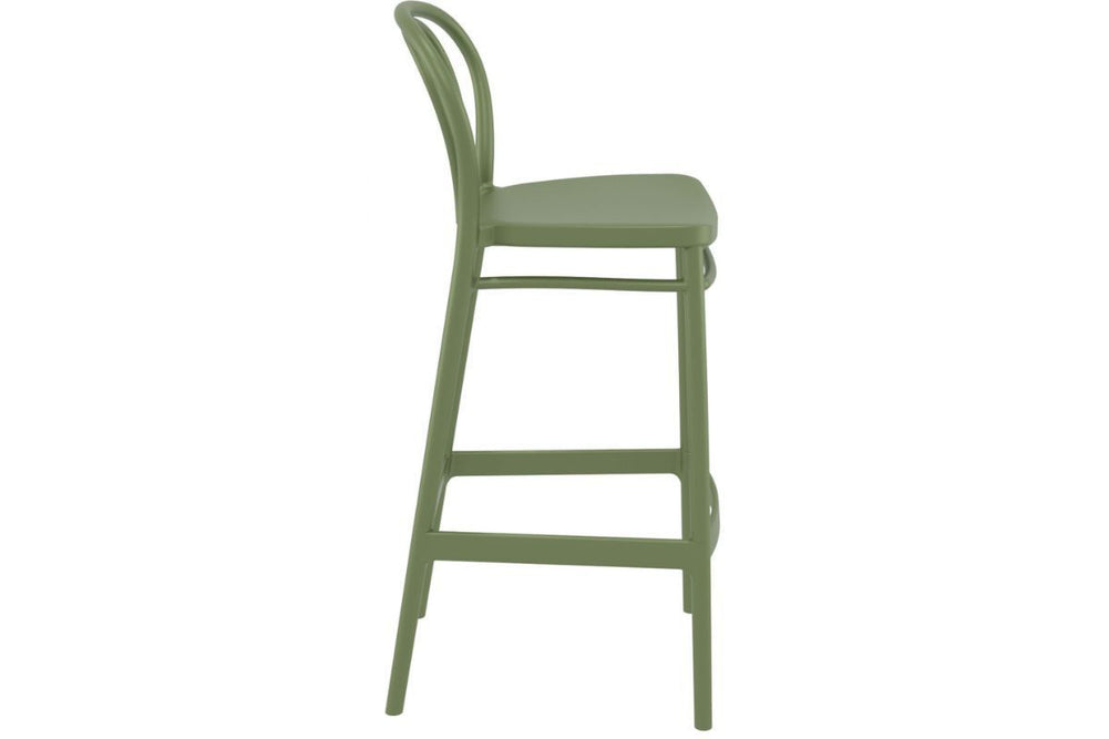 Hospitality Plus Victor Bar Stool - 750mm Seat Height [1060H x 450W]-olive green  