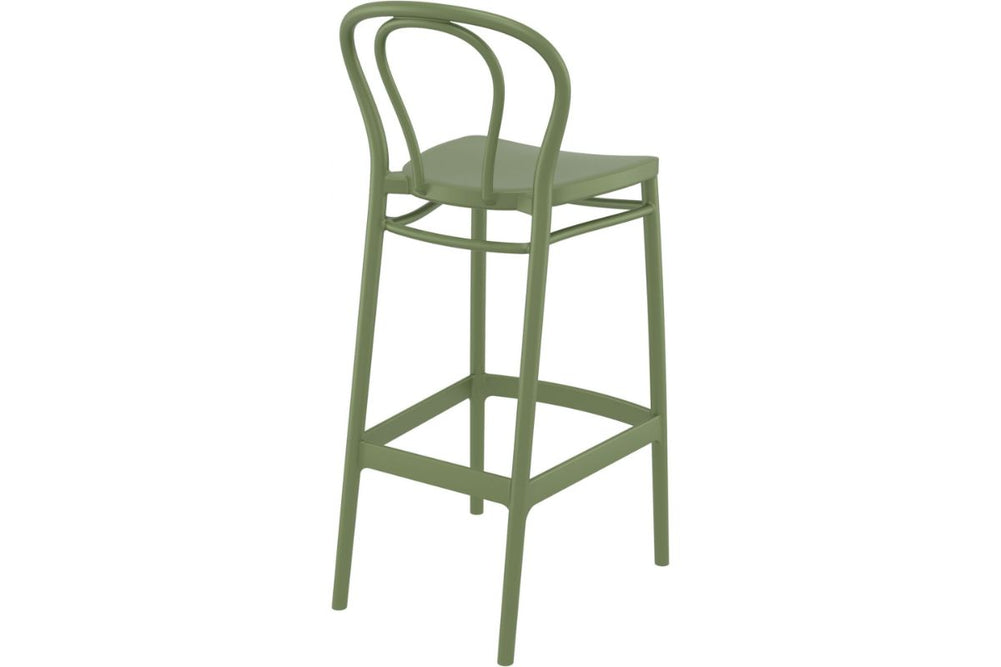 Hospitality Plus Victor Bar Stool - 750mm Seat Height [1060H x 450W]-olive green  