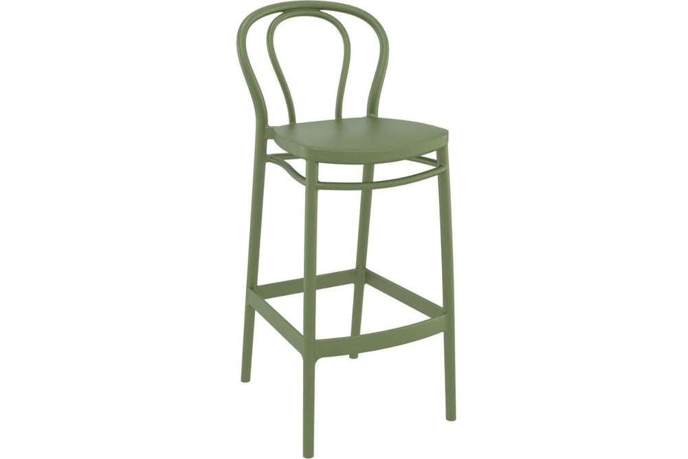 Hospitality Plus Victor Bar Stool - 750mm Seat Height [1060H x 450W]-olive green  