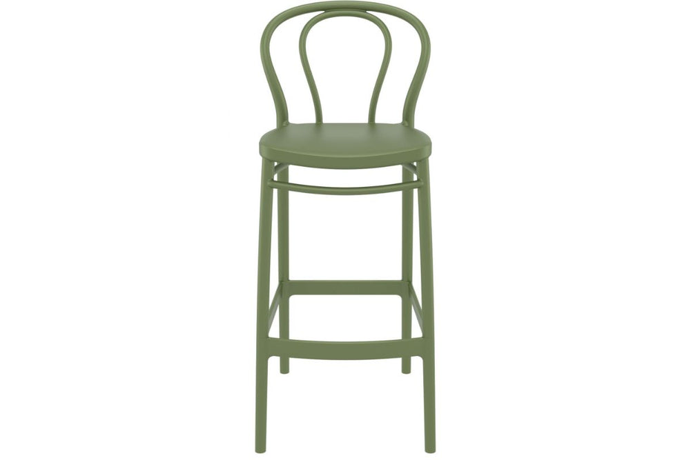 Hospitality Plus Victor Bar Stool - 750mm Seat Height [1060H x 450W]-olive green  