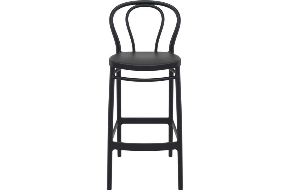 Hospitality Plus Victor Bar Stool - 750mm Seat Height [1060H x 450W]-black  