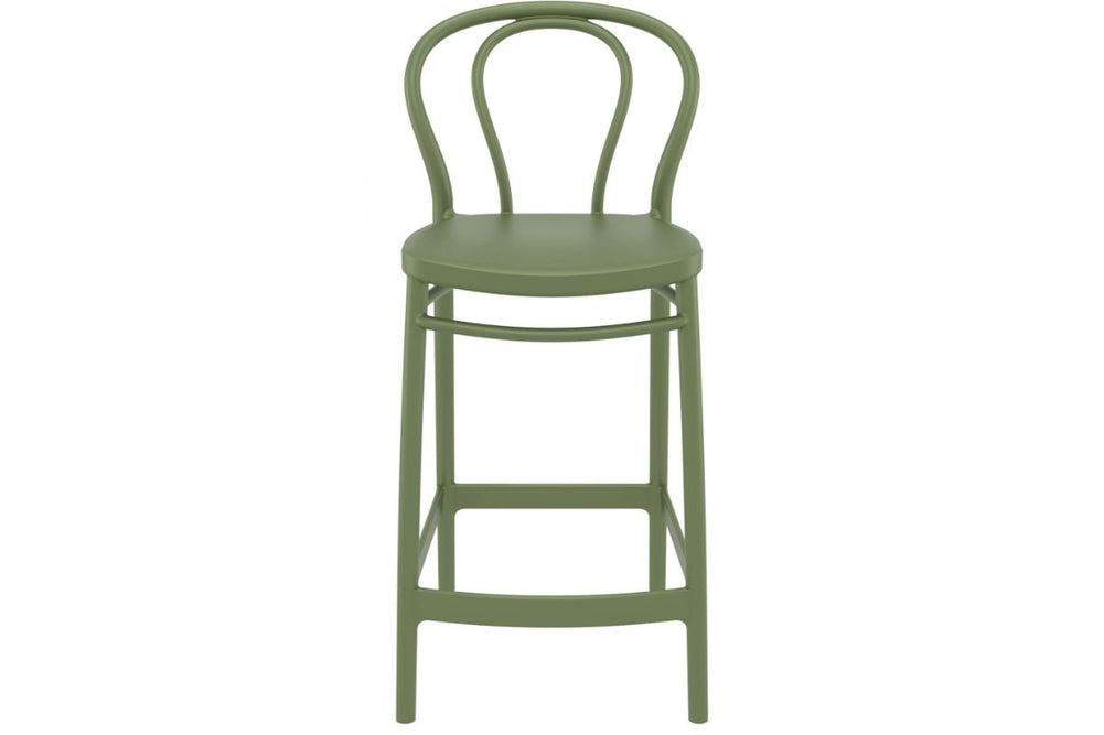Hospitality Plus Victor Bar Stool - 650mm Seat Height [960H x 440W]-olive green  