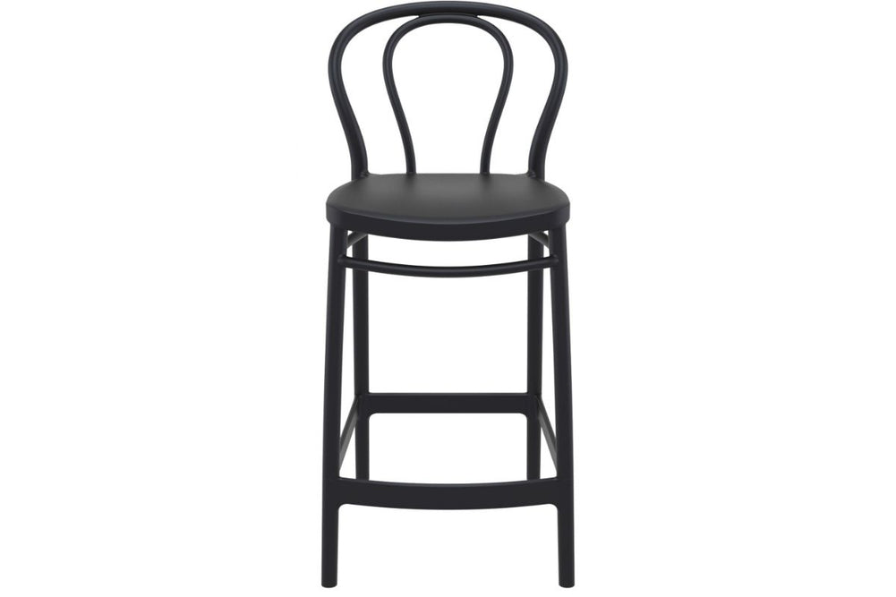 Hospitality Plus Victor Bar Stool - 650mm Seat Height [960H x 440W]-black  