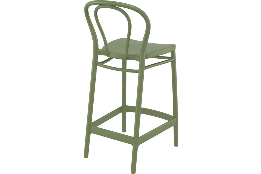 Hospitality Plus Victor Bar Stool - 650mm Seat Height [960H x 440W]-olive green  