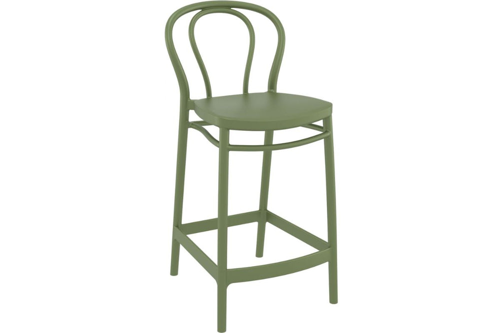 Hospitality Plus Victor Bar Stool - 650mm Seat Height [960H x 440W]-olive green  