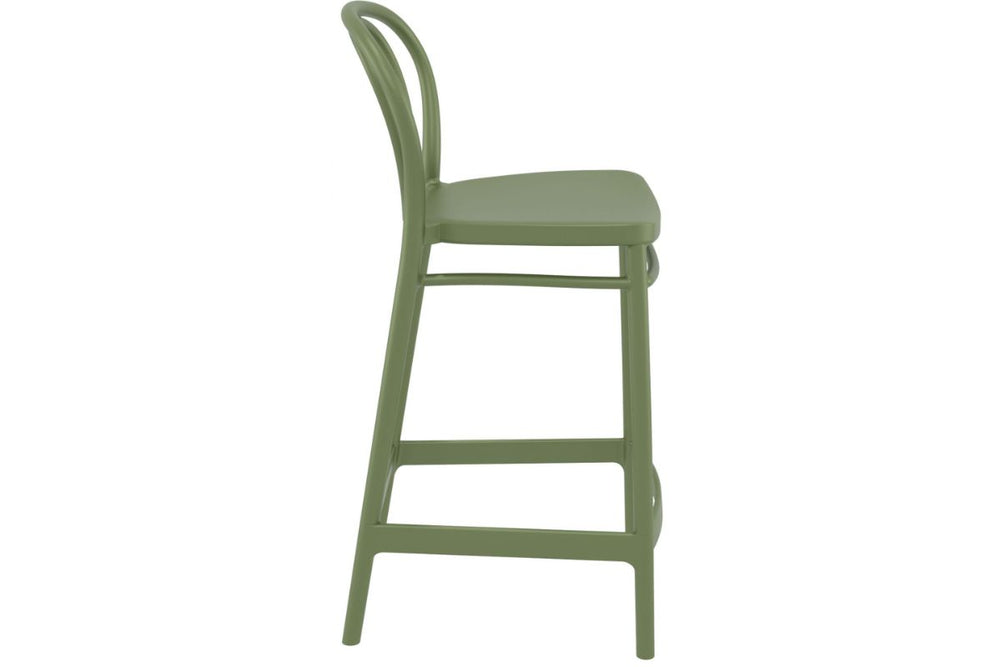 Hospitality Plus Victor Bar Stool - 650mm Seat Height [960H x 440W]-olive green  