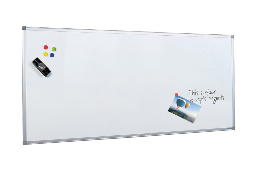 JasonL 3000mm W Commercial Magnetic Whiteboard - Silver Frame - Clearance Delivery Sydney Metro Only-silver frame  