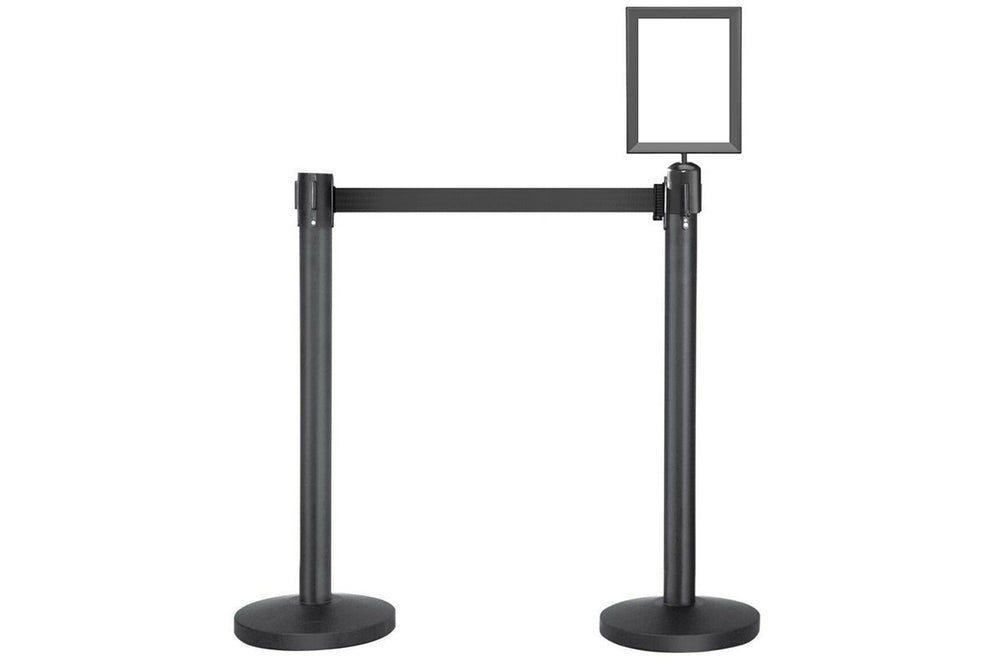 JasonL A4 Sign Frame Compatible with JasonL Retractable Pole - Black-black  