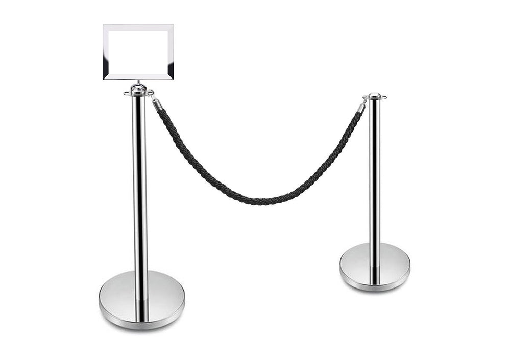 JasonL A4 Sign Frame Compatible with JasonL Rope Bollard - Silver-silver  