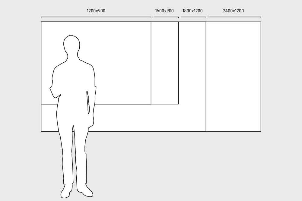 JasonL White Magnetic Frameless Glass Whiteboard-2400 x 1200  