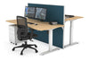 Just Right Height Adjustable 2 Person Bench Workstation [1200L x 800W with Cable Scallop] - Thumbnail 14 