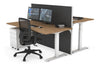 Just Right Height Adjustable 2 Person Bench Workstation [1200L x 800W with Cable Scallop] - Thumbnail 23 