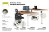 Just Right Height Adjustable 2 Person Bench Workstation [1400L x 700W] - Thumbnail 4 
