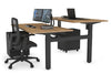 Just Right Height Adjustable 2 Person H-Bench Workstation - Black Frame [1600L x 800W with Cable Scallop] - Thumbnail 108 