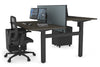 Just Right Height Adjustable 2 Person H-Bench Workstation - Black Frame [1600L x 800W with Cable Scallop] - Thumbnail 131 