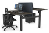 Just Right Height Adjustable 2 Person H-Bench Workstation - Black Frame [1600L x 800W with Cable Scallop] - Thumbnail 74 
