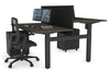 Just Right Height Adjustable 2 Person H-Bench Workstation - Black Frame [1600L x 800W with Cable Scallop] - Thumbnail 79 
