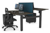 Just Right Height Adjustable 2 Person H-Bench Workstation - Black Frame [1600L x 800W with Cable Scallop] - Thumbnail 88 