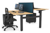 Just Right Height Adjustable 2 Person H-Bench Workstation - Black Frame [1600L x 800W with Cable Scallop] - Thumbnail 43 