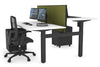 Just Right Height Adjustable 2 Person H-Bench Workstation - Black Frame [1600L x 800W with Cable Scallop] - Thumbnail 19 