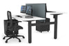 Just Right Height Adjustable 2 Person H-Bench Workstation - Black Frame [1600L x 800W with Cable Scallop] - Thumbnail 23 