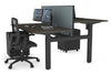 Just Right Height Adjustable 2 Person H-Bench Workstation - Black Frame [1600L x 800W with Cable Scallop] - Thumbnail 132 