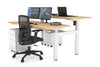 Just Right Height Adjustable 2 Person H-Bench Workstation - White Frame [1600L x 700W] - Thumbnail 35 