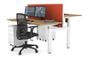 Just Right Height Adjustable 2 Person H-Bench Workstation - White Frame [1600L x 700W] - Thumbnail 110 