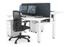 Just Right Height Adjustable 2 Person H-Bench Workstation - White Frame [1600L x 700W] - Thumbnail 10 