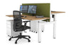 Just Right Height Adjustable 2 Person H-Bench Workstation - White Frame [1600L x 700W] - Thumbnail 114 