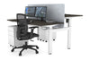 Just Right Height Adjustable 2 Person H-Bench Workstation - White Frame [1600L x 700W] - Thumbnail 73 