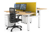 Just Right Height Adjustable 2 Person H-Bench Workstation - White Frame [1600L x 700W] - Thumbnail 41 