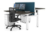 Just Right Height Adjustable 2 Person H-Bench Workstation - White Frame [1600L x 700W] - Thumbnail 89 