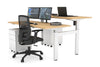 Just Right Height Adjustable 2 Person H-Bench Workstation - White Frame [1600L x 700W] - Thumbnail 34 