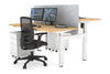 Just Right Height Adjustable 2 Person H-Bench Workstation - White Frame [1600L x 700W] - Thumbnail 28 